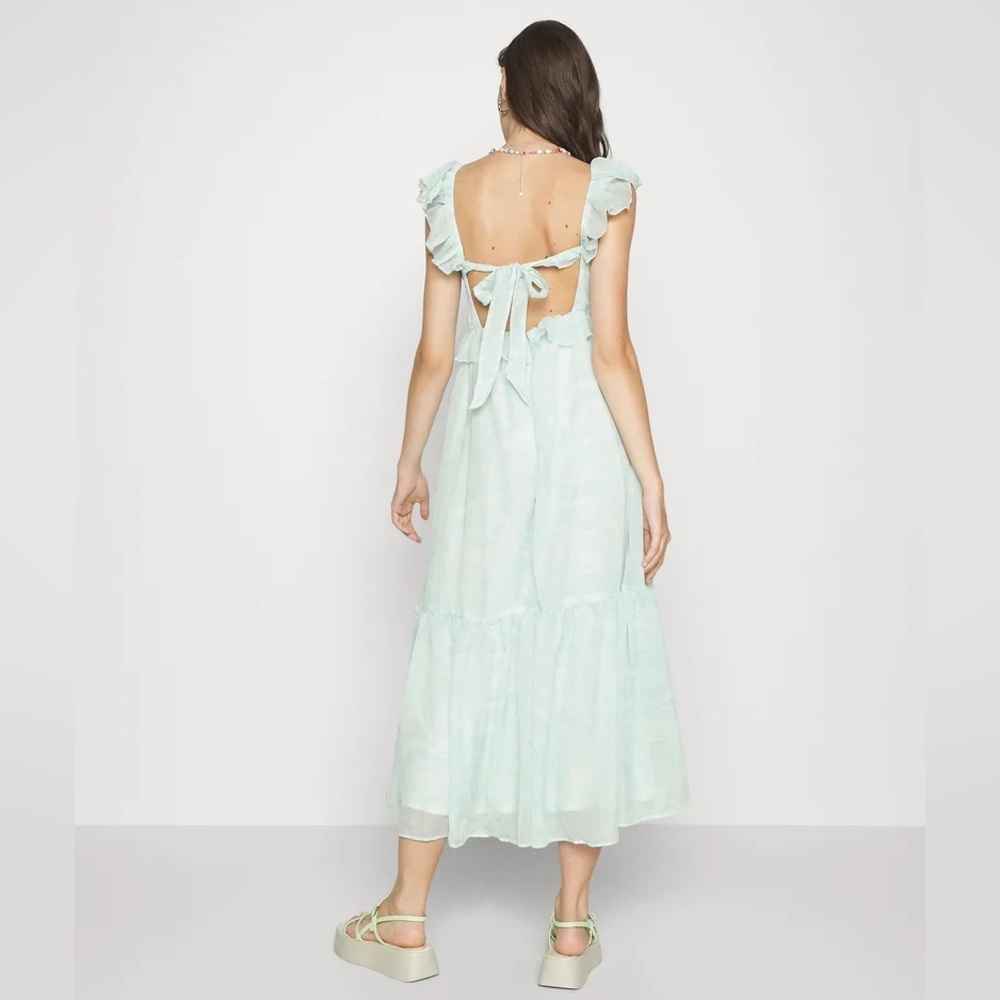 Abercrombie & Fitch Drama Ruffle Maxi Dress NWT Size XL Petite - Picture 11 of 12